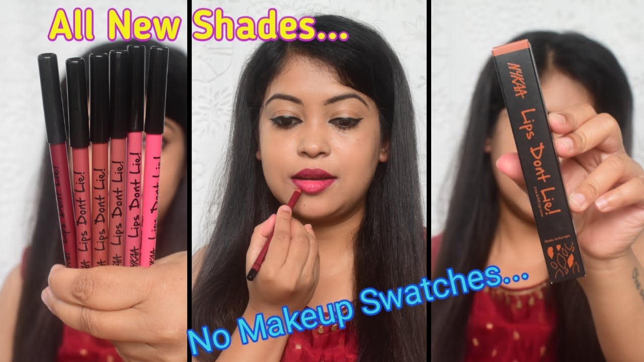 Nykaa Lips Don't Lie Lip Liner Review & Swatches Nykaa lip Liner All 6 New Shades YouTube