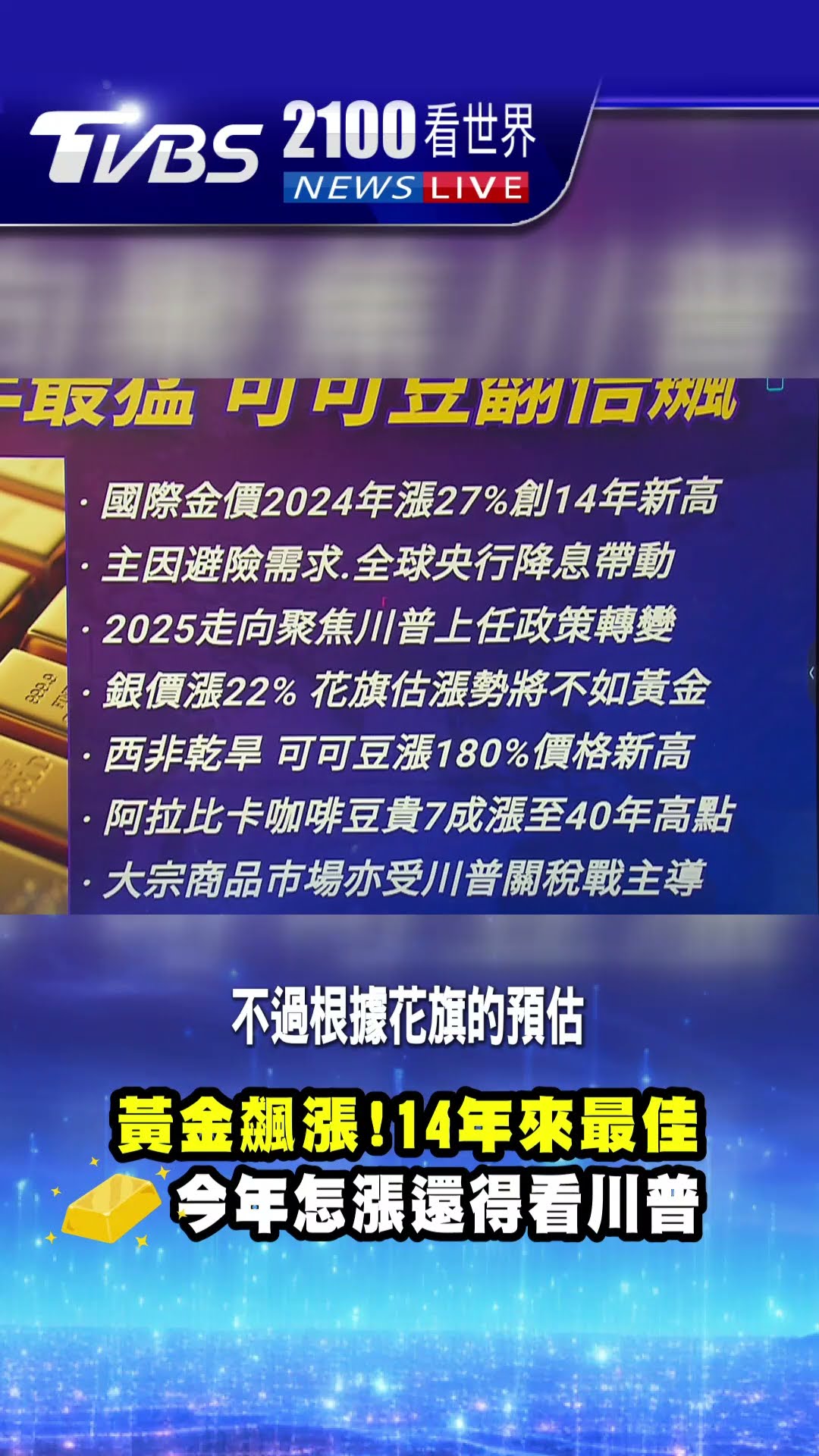 金價飆破2600! 1年漲27% 14年最大漲幅｜TVBS新聞 @TVBSNEWS01