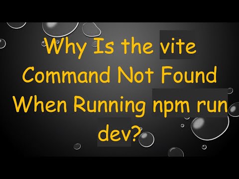 Why Is the vite Command Not Found When Running npm run dev?