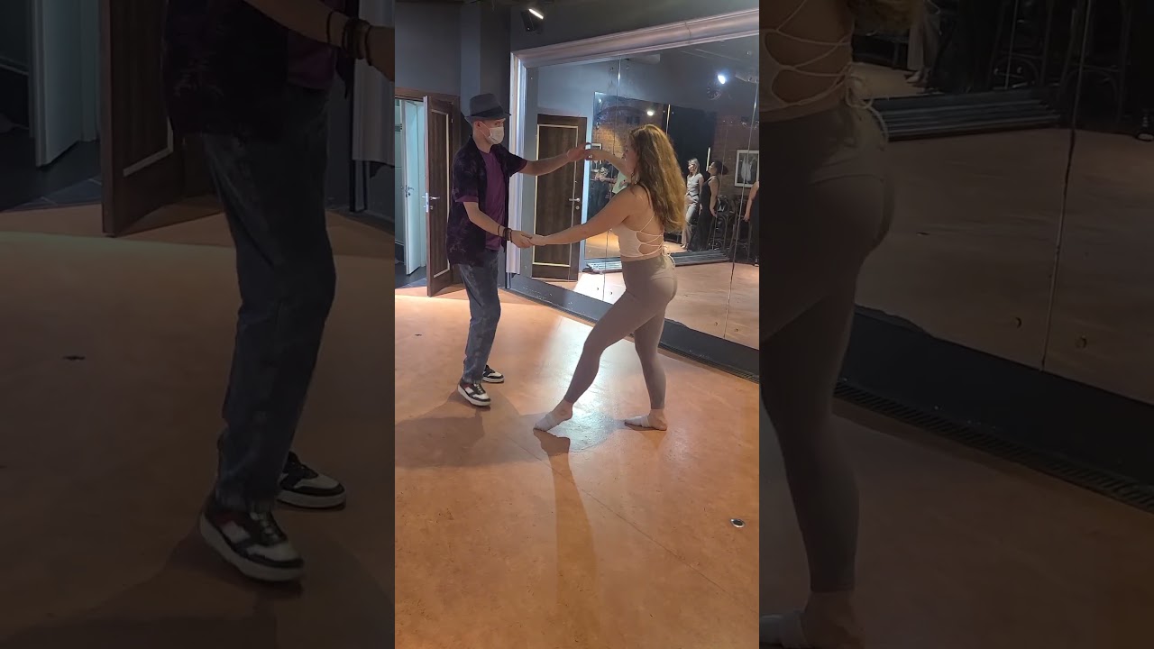 💜15💜Bachata Begginers Partnerwork / Caminar con un giro / Vadim Supsun & Maria (25.04.03) 