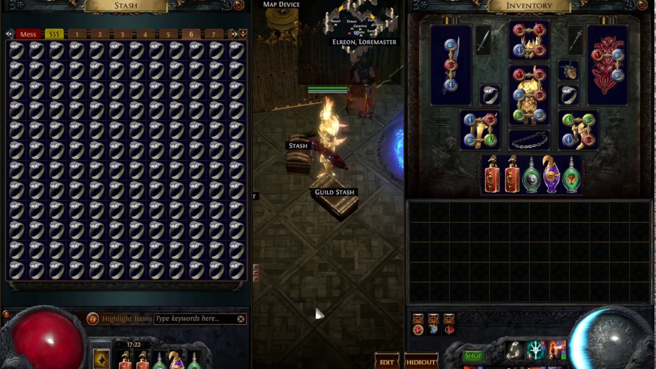 Path of Exile - Alching 144 Diamond Rings (Breach Sc)