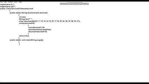 JAVA PROGRAM TO CONVERT DECIMAL TO HEXADECIMAL