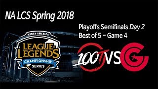 [ 100 Thieves vs Clutch ] Game 4 - 2018 NA LCS Spring Semifinals Day 2 180402
