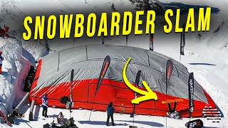 Snowboarder Crashes Upon Landing After Pulling a Flip