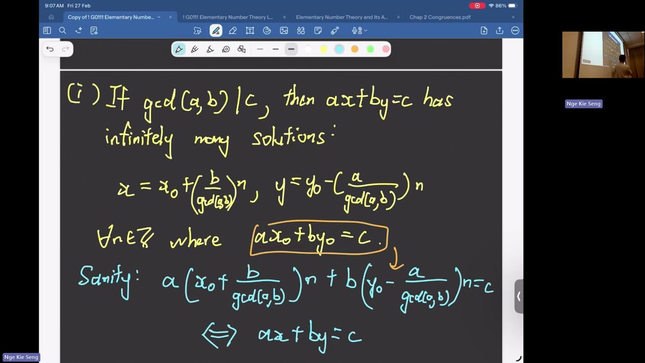 Linear Congruence | Elementary Number Theory Lecture 3 | Nge Kie Seng 250228