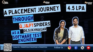A placement Journey Through Q,J & PySpiders Dilsukhnagar | 4.5 LPA | Software Test Engineer |