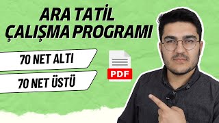 Ara Tatil Ders Çalışma Programı | LGS 2023