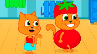 Cats Family en Français  Transformé en tomate Animé 2024 en Français