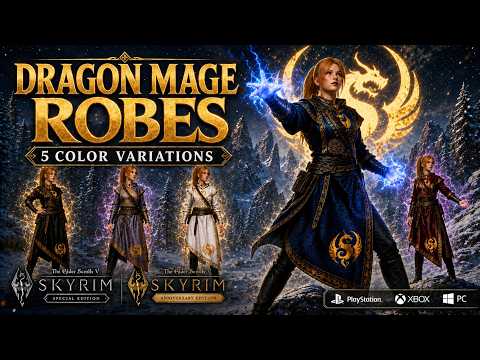 Skyrim Dragon Mage Robes Mod | 6 Color Variations (SE/AE)