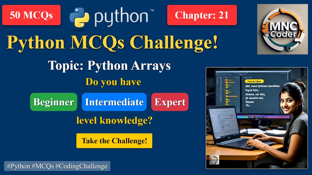 Python Arrays - MCQ Practice | From Basics to Advanced | Boost Your ...
