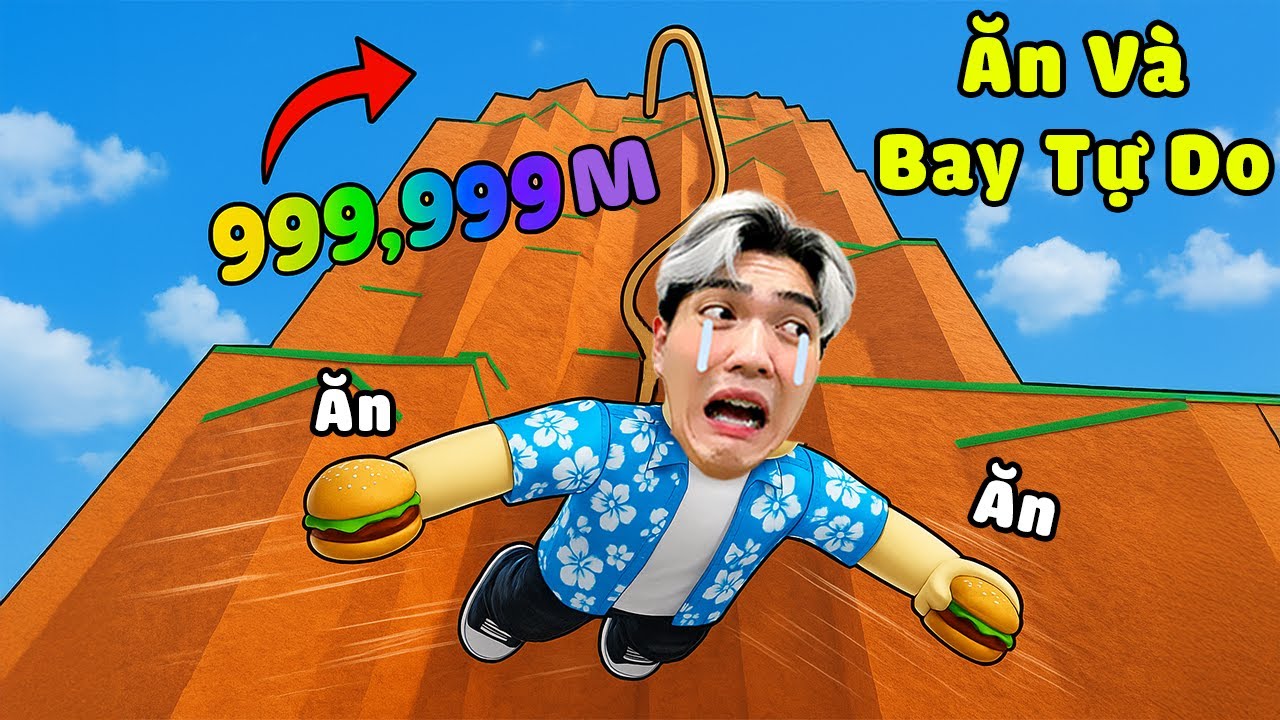 Huy Lơ Ăn 1000 KG HAMBURGER PIZZA Rồi Nhảy Xuống Núi Cao Nhất Thế Giời , Game Vô Tri Nhất Roblox ?