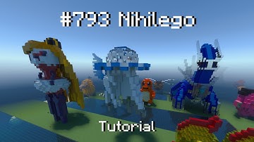 How to build a Pokémon Nihilego statue in minecraft (Tutorial)