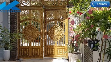 ✅ Cổng tự động mở hai cánh nhôm đúc [Cổng tự động Vũ Khanh]