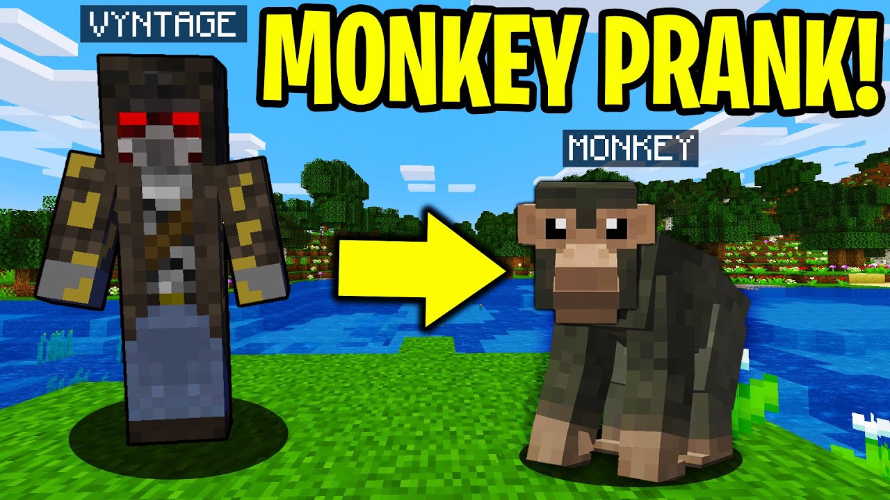 TROLLING AS A MONKEY IN MINECRAFT!