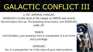 Galactic Conflict III | Narrated Unfinished Script
In early 2015, after writing Galactic Conflict II, I began work on what was intended to be the next installment in the series. I first wrote a story treatment (available here: https://youtu.be/x-574dNz_Zg) and then wrote a script for about two thirds of that. Eventually, work stalled, and then later was scrapped entirely when the next installment of the Galaxy War franchise was filmed, which ultimately overtook the Galactic Conflict franchise. Galactic Conflict III | Narrated Unfinished Script