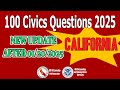 100 Civics Questions For US Citizenship Test 2025 California 100 Civics Questions For US Citizenship Test 2025 California