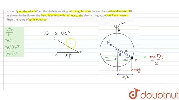 A smooth wire of length2pir is bent into a circle and kept in a vertical plane. A bead can slide...