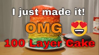 🍰 100 Layer Giant Rainbow Crepe Cake Challenge丨How To Mack 🍰 - Banggood New Tech