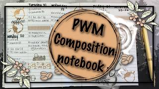 Plan with me in a composition notebook