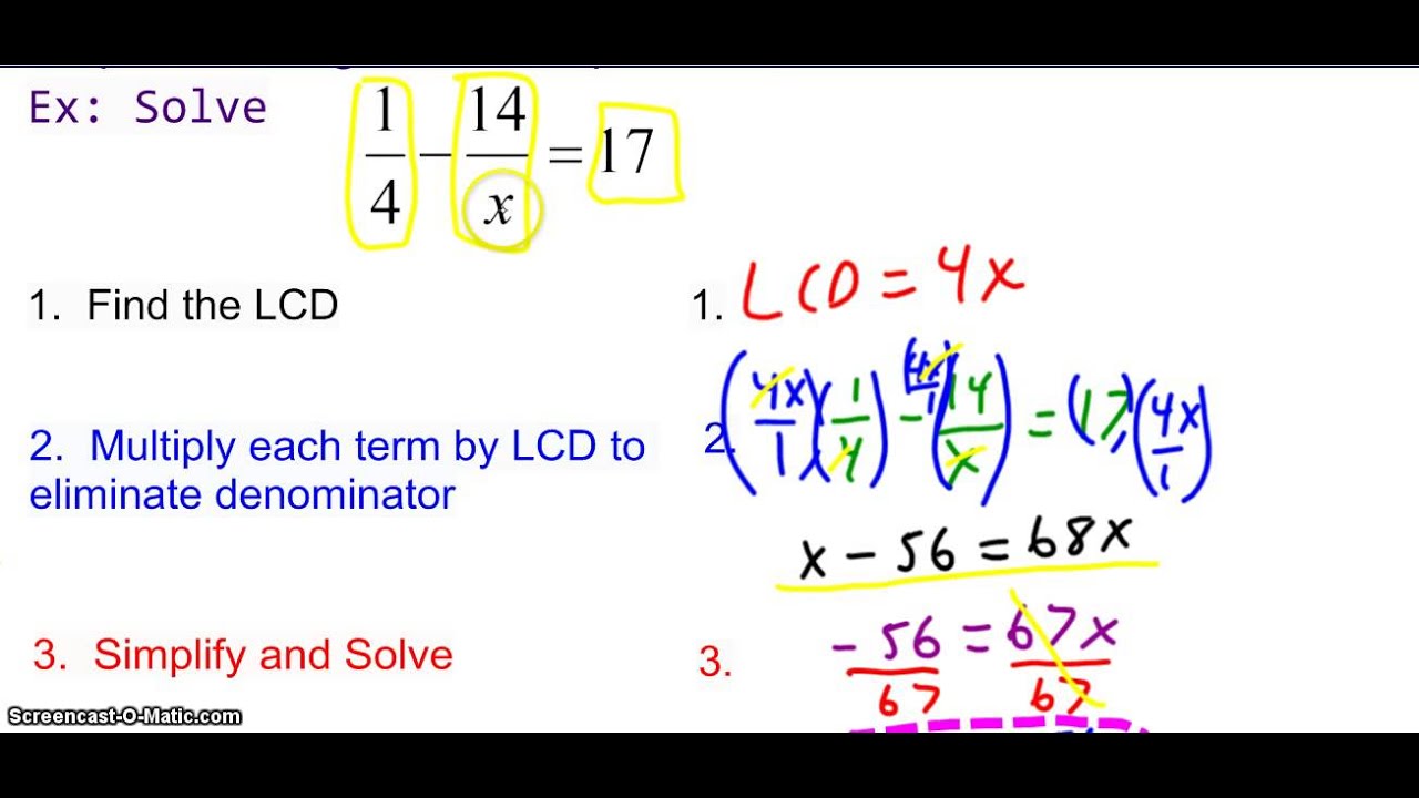 Solving Rational Equations - YouTube