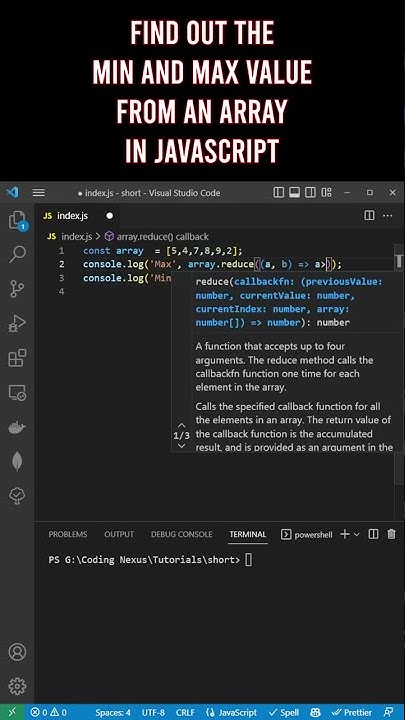 Find out the min and max value from an array in JavaScript - Tutorial ...