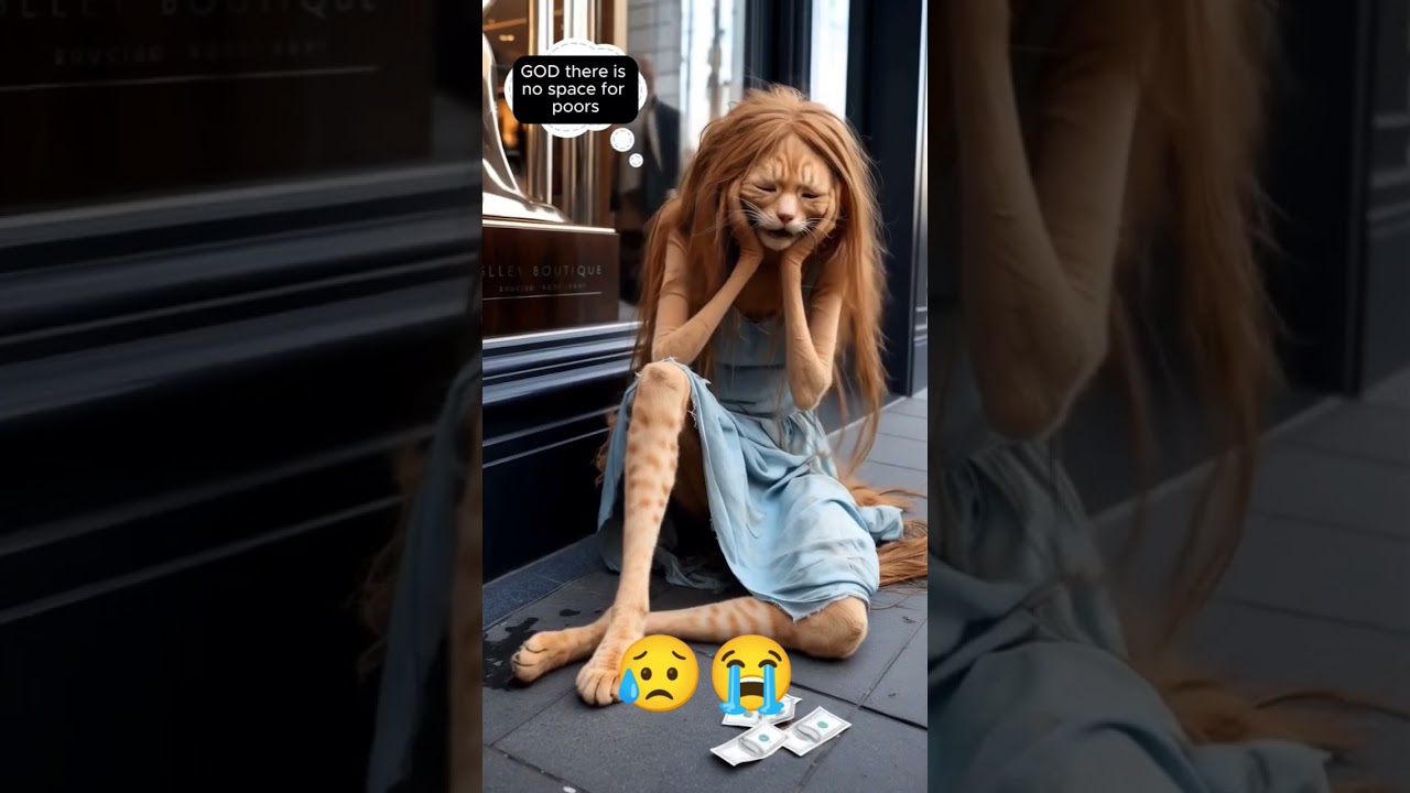 Because they are poor, nobody loves them. That's how life is. 😥#catlovers #catvideos #meow #aicat