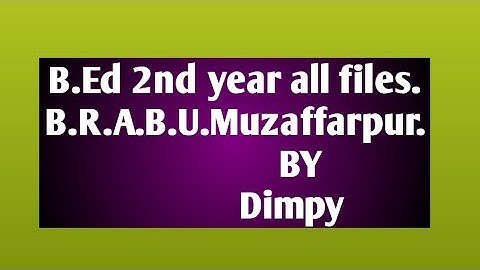 B.Ed 2nd year all file. Bihar university.