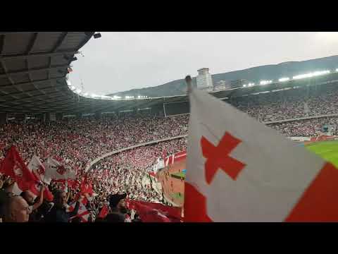 საქართველოს ეროვნული ჰიმნი/Georgian national anthem by 55000 georgian ( Georgia-Bulgaria 2022)