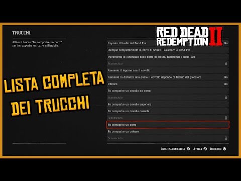 Video: Trucchi Di Red Dead Redemption: Abiti, Armi, Munizioni Infinite, Ripristino Della Taglia, Codici