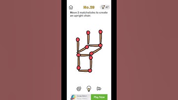 Brain Out Level - 29 , solved. Move 2 matchsticks to create an upright Chair.