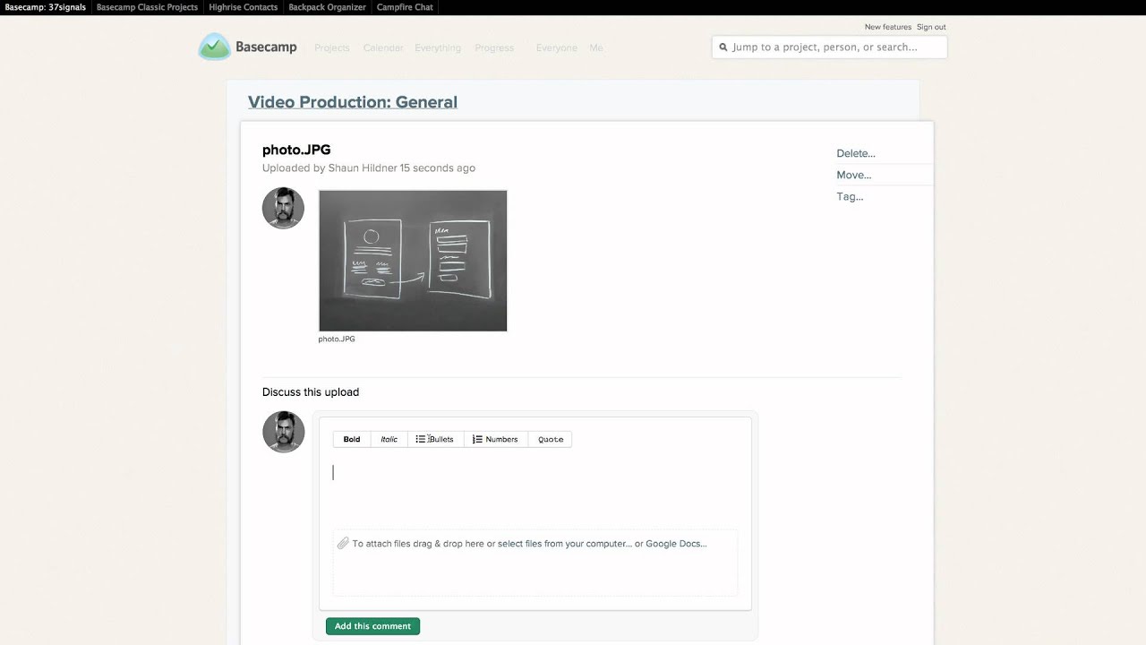 Basecamp - Emailing Content to a Project