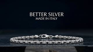 Jewelry manufacturer in Italy by Better Silver: exclusive stone-set silver chain