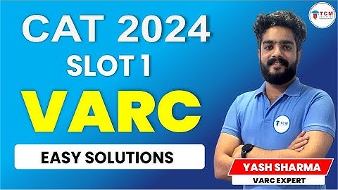 CAT 2024 VARC Slot  1 | Complete Paper Solutions | CAT 2025 Exam Preparation | VARC Strategy & Tips