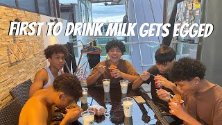 FIRST TO DRINK MILK GETS EGGED (EXTREME SPICY NOODLE CHALLENGE)