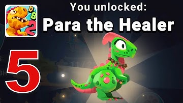 Dino Bash 2 Gameplay Walkthrough Part 5 Island 5 All Levels Unlocked  Para The Healer iOS Android