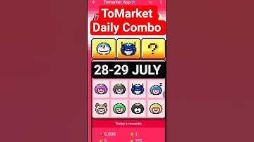 To Market Daily Combo 28 & 29 JULY |Tomarket Daily Combo Today | AGP #2#tomarketcombo #viral