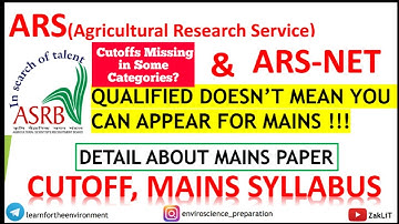 ASRB ARS MAINS Pattern & Qualification Meaning