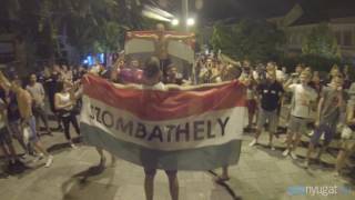 Így ünnepelték a magyar válogatott utolsó 2016-os Eb-meccsét Szombathelyen, a közvetítés után