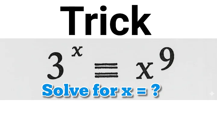 Solve 3^x = x^9 in Seconds | Best Math Trick for Exponential Equation | Mind Blowing Solution
