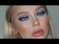 faux freckles, new foundation routine, soap brows & blue eyeshadow / full face makeup tutorial