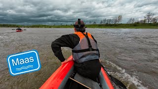 Gumotex Scout Inflatable Canoe Test on the Maas at Wind Force 7 and Powerfull Current