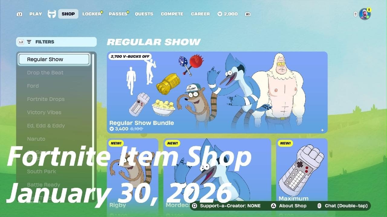 Fortnite Item Shop|January 30, 2026(*New* Regular Show Bundle)