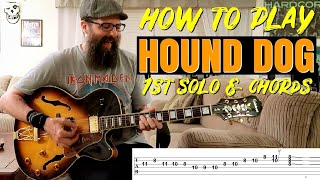 Video thumbnail of "Elvis Presley - Hound Dog (Guitar Lesson) 1st solo + chords"