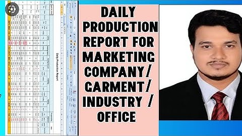 How to make daily production report for marketing compnay/garment/industry on Excel 