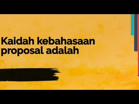 Kaidah Kebahasaan Proposal Adalah Youtube