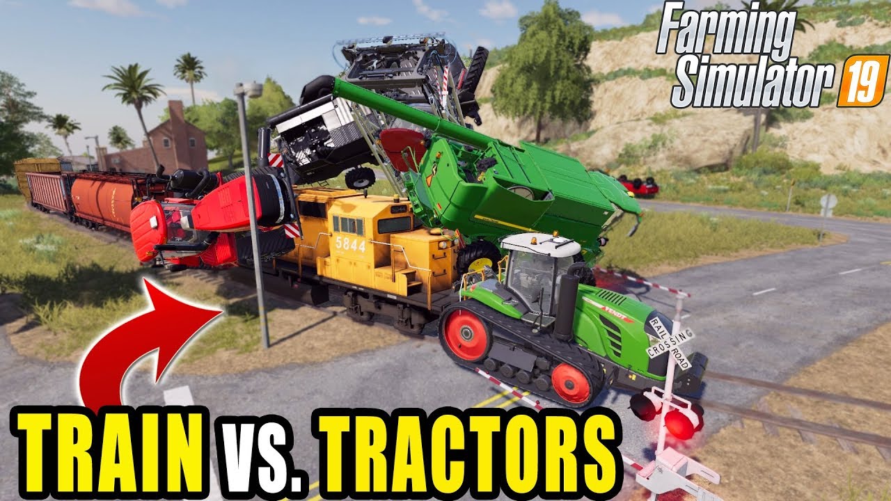 TRAIN VS LARGE AG EQUITMENT! | FARMING SIMULATOR 2019 - YouTube