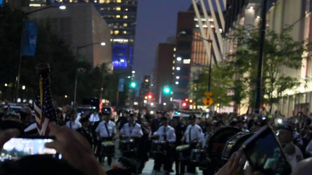 FDNY Emerald Society Pipes And Drums Performing "Amazing Grace" In