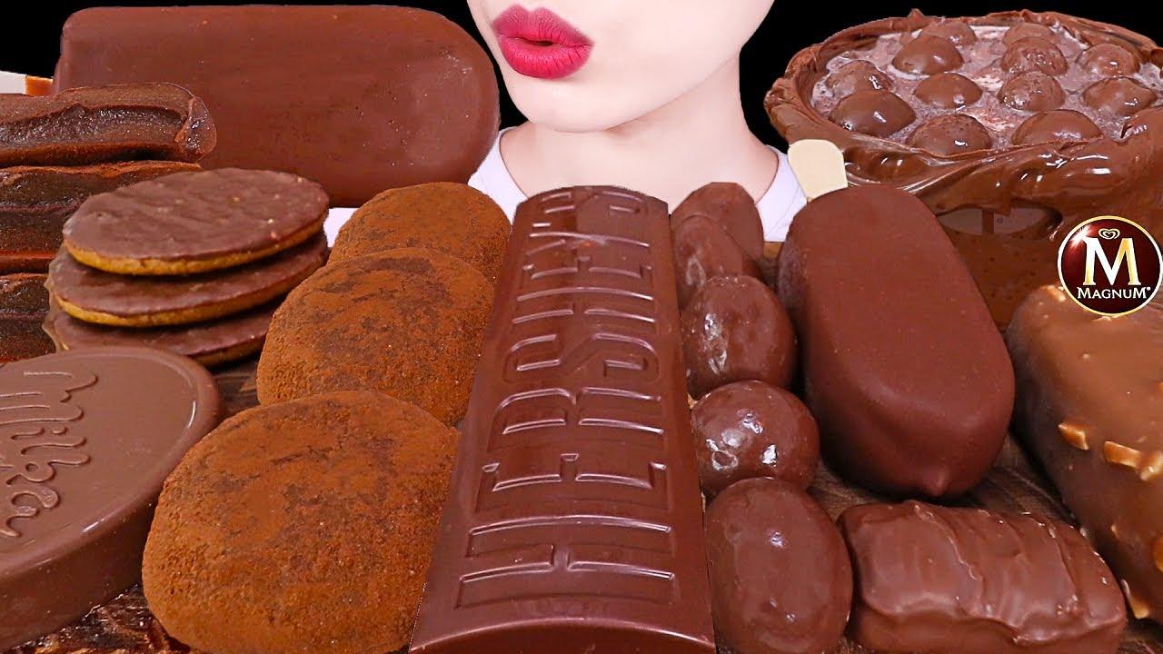 ASMR MUKBANG｜CHOCOLATE NUTELLA MAGNUM MILKA ICE CREAM RICE CAKE MALTESERS 초코찰떡 누텔라 몰티져스 아이스크림 초콜릿먹방