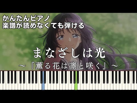 【まなざしは光】～薫る花は凛と咲く～OP 簡単ピアノ 初心者 初級 原曲テンポ『キタニタツヤ』"The Fragrant Flower Blooms with Dignity" easy piano