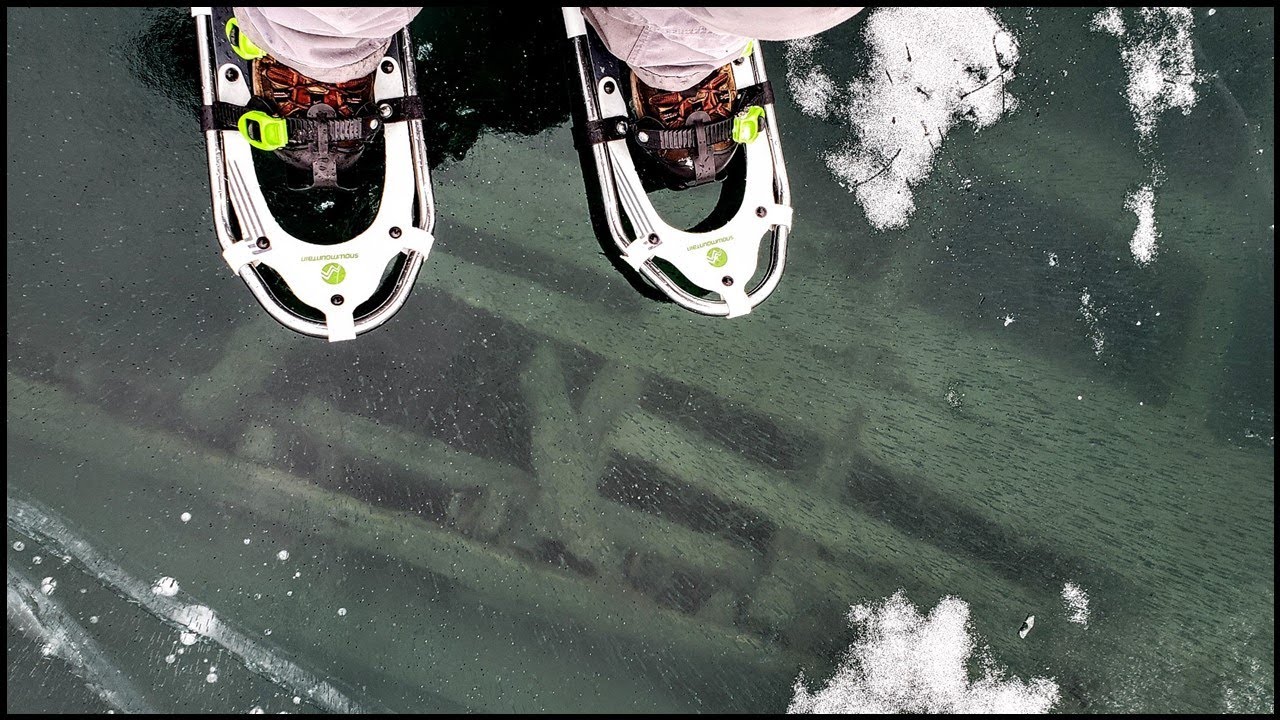 ICE FISHING A SHIPWRECK on Clear Ice | Fresh Cooked Trout - YouTube